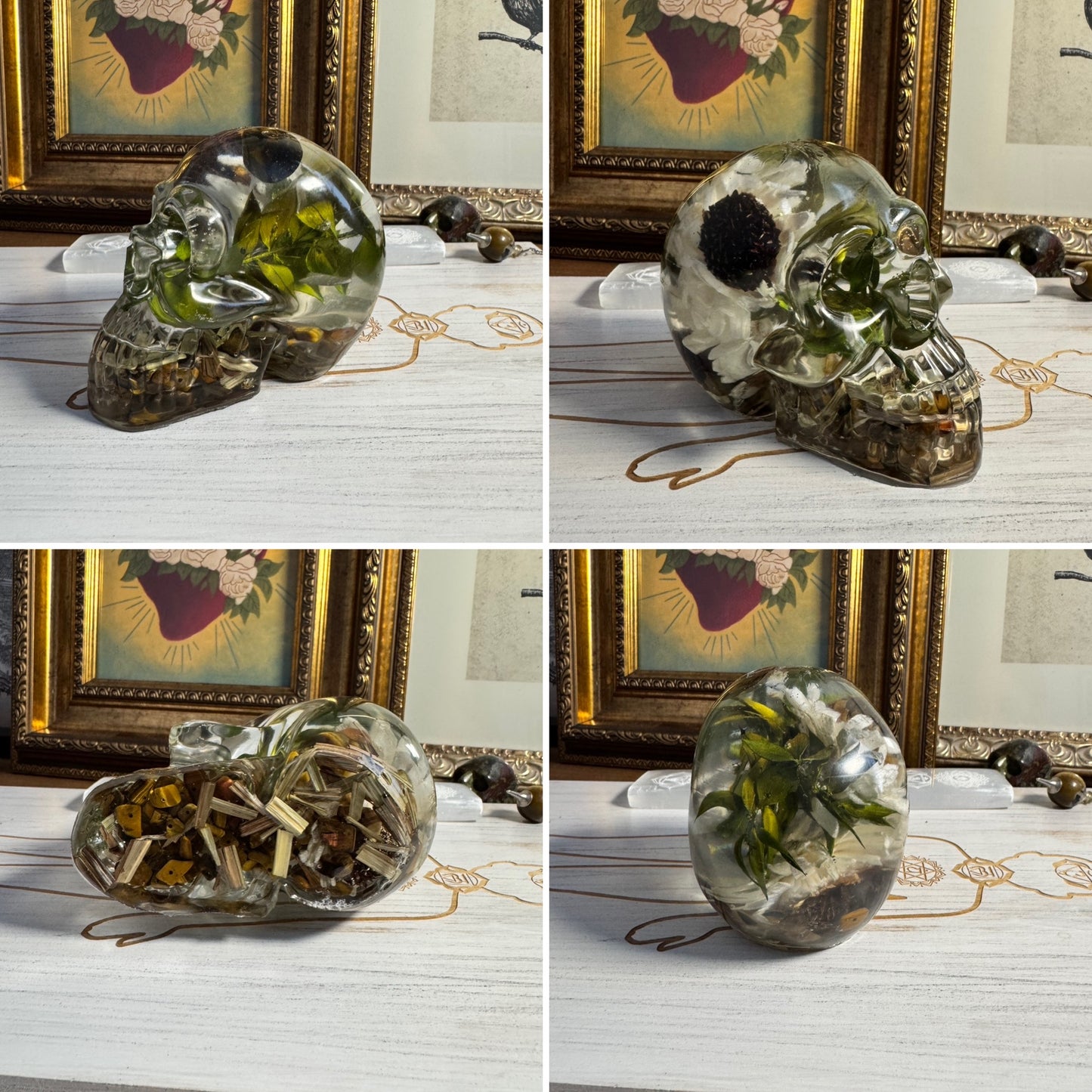 Gemstone/Reiki Infused Resin Skulls Collection