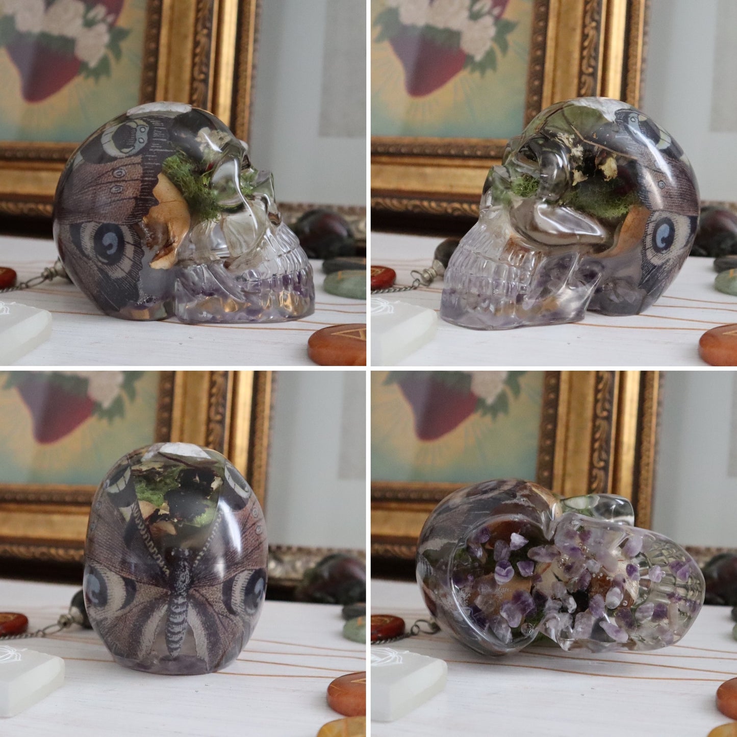 Gemstone/Reiki Infused Resin Skulls Collection