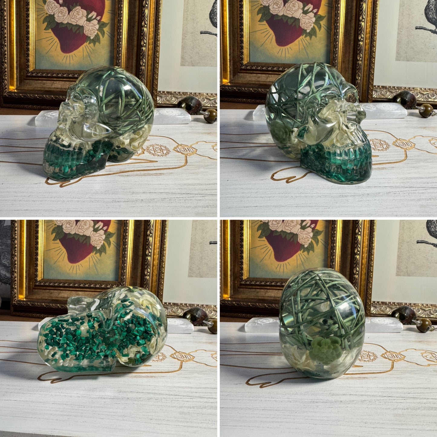 Gemstone/Reiki Infused Resin Skulls Collection