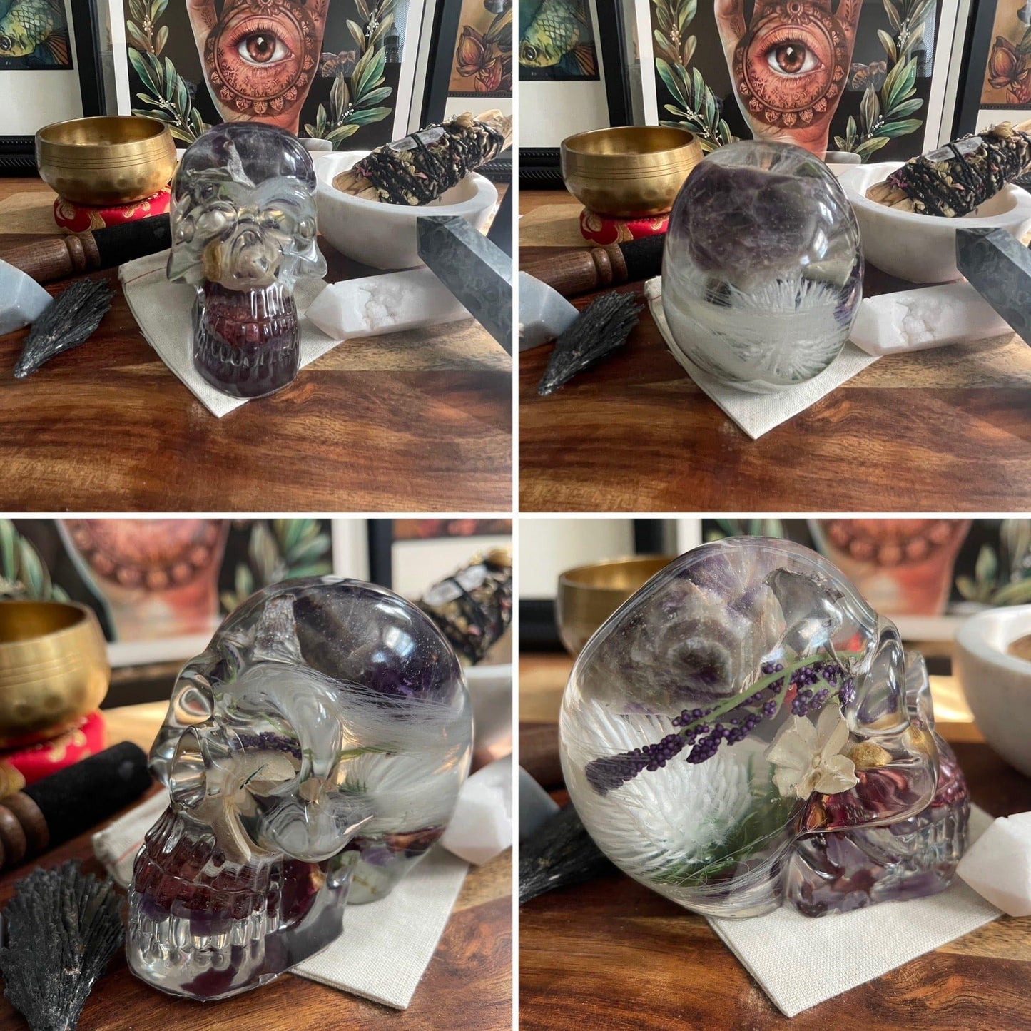 Gemstone/Reiki Infused Resin Skulls Collection