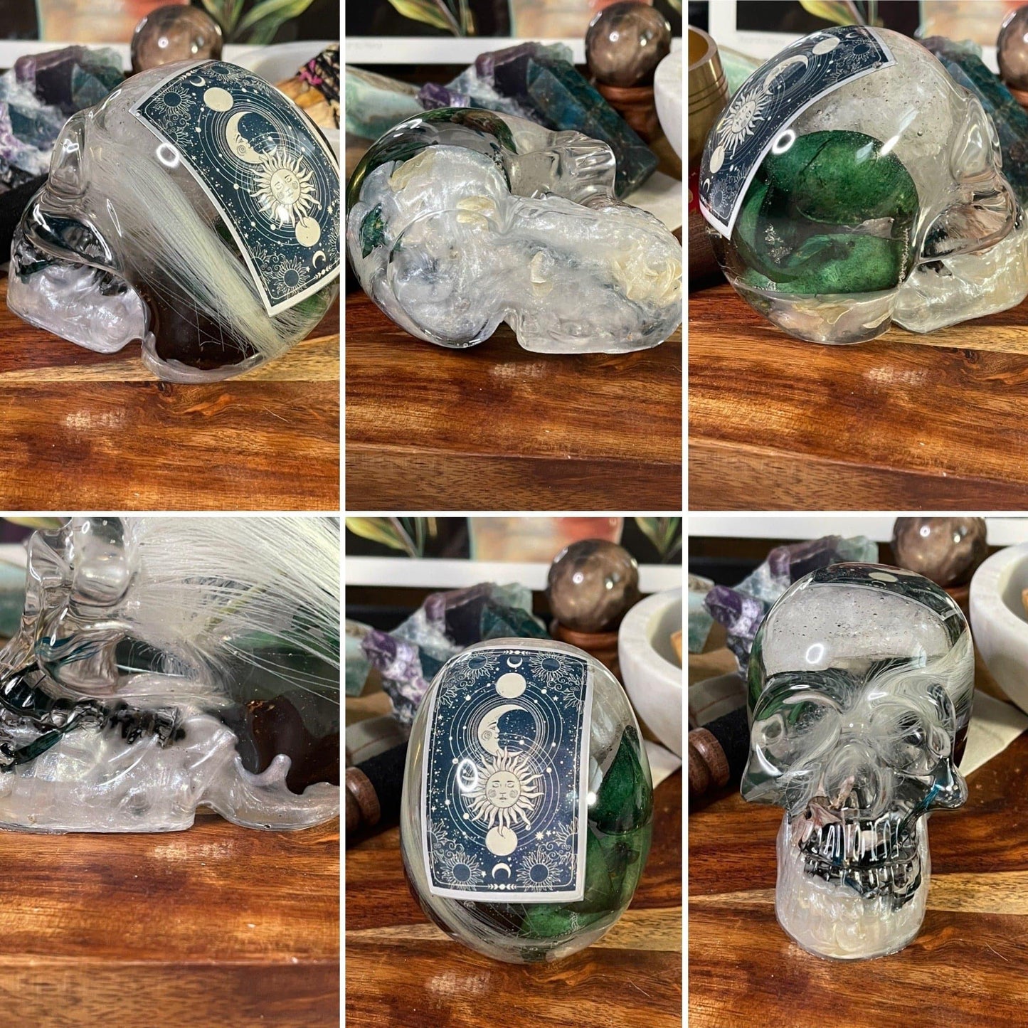 Gemstone/Reiki Infused Resin Skulls Collection