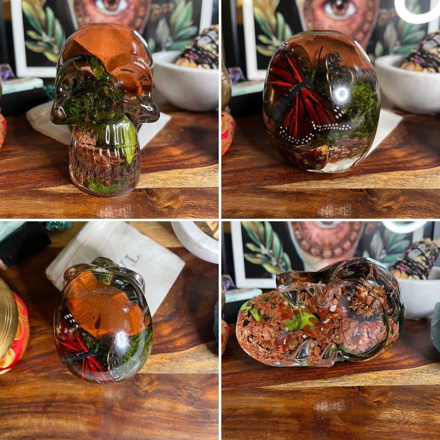 Gemstone/Reiki Infused Resin Skulls Collection