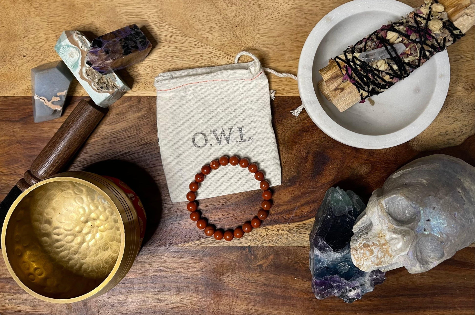 Red Jasper Bracelet - Grounding Passion and Protection - OwlReiki