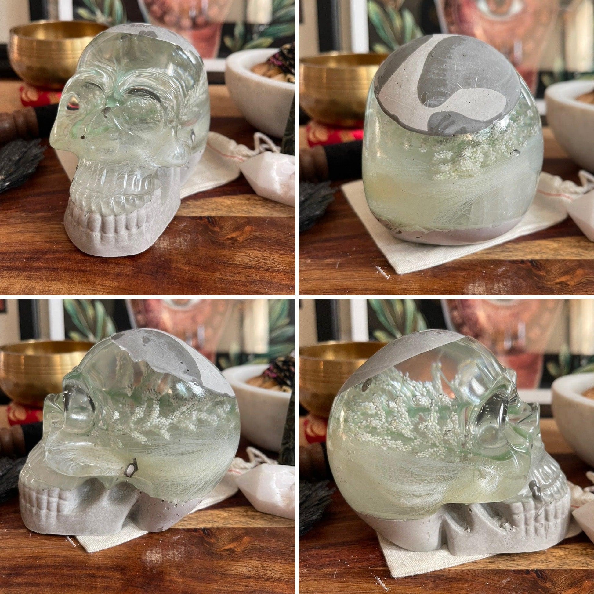 Resin and Cement Energy Skulls Collection - OwlReiki