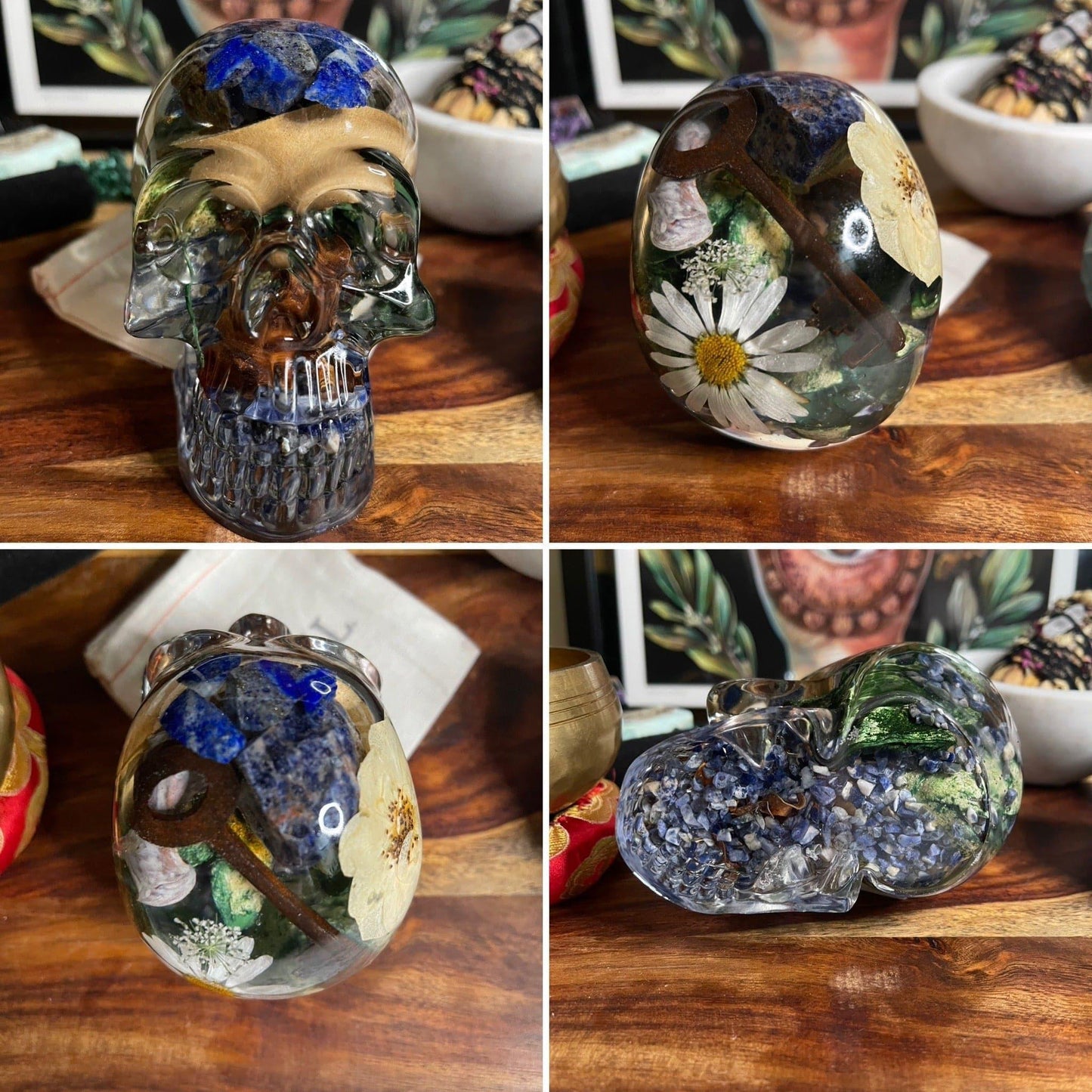 Gemstone/Reiki Infused Resin Skulls Collection